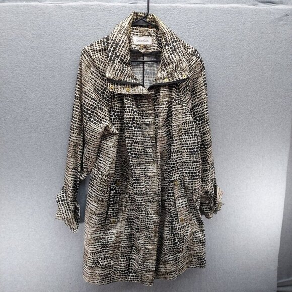 Calvin Klein Womens Animal Print Lightweight Jacket Coat 1X with carrying case - Picture 1 of 7